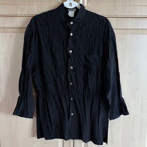 Vintage Issey Miyake Black Crinkled Shirt